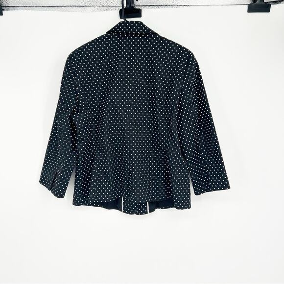 Talbots Black and White Polka Dot Blazer Size 16P Career Business Casual - Picture 2 of 5